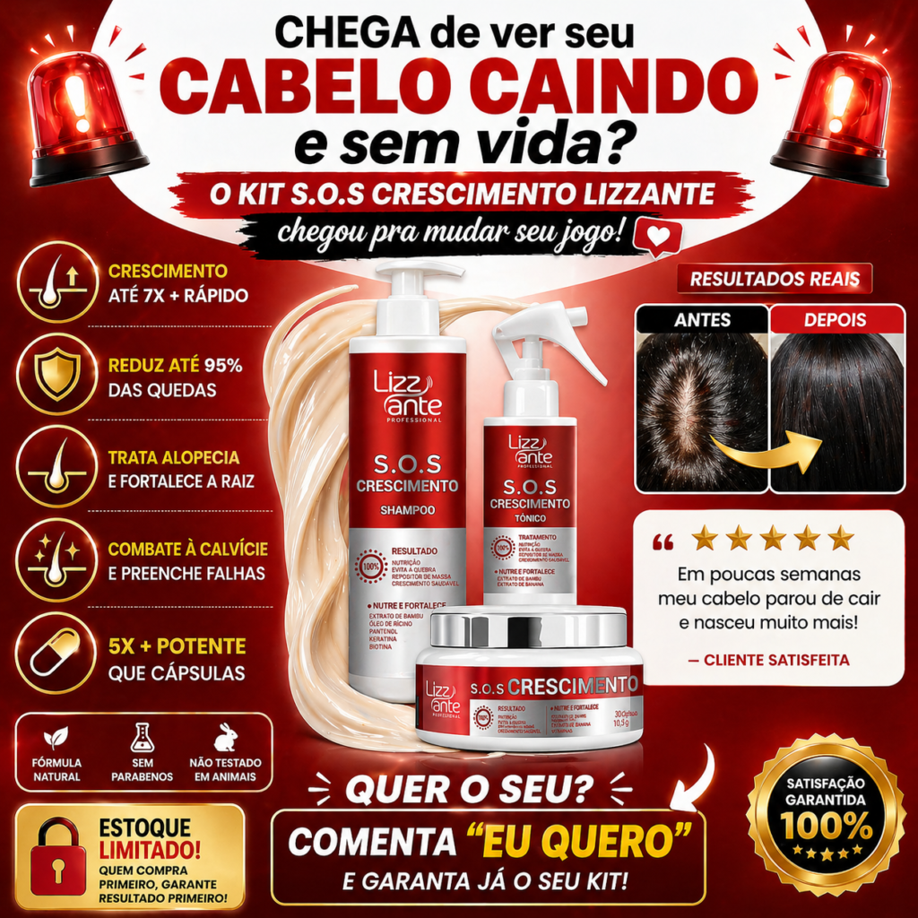 Kit SOS Crescimento (Crescimento Capilar) Saúde, Bem-estar e Beleza